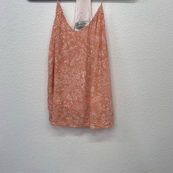 Eden in Love Women's Tank Top Size‎ Small Orange Floral Spaghetti Strap - Picture 2 of 6